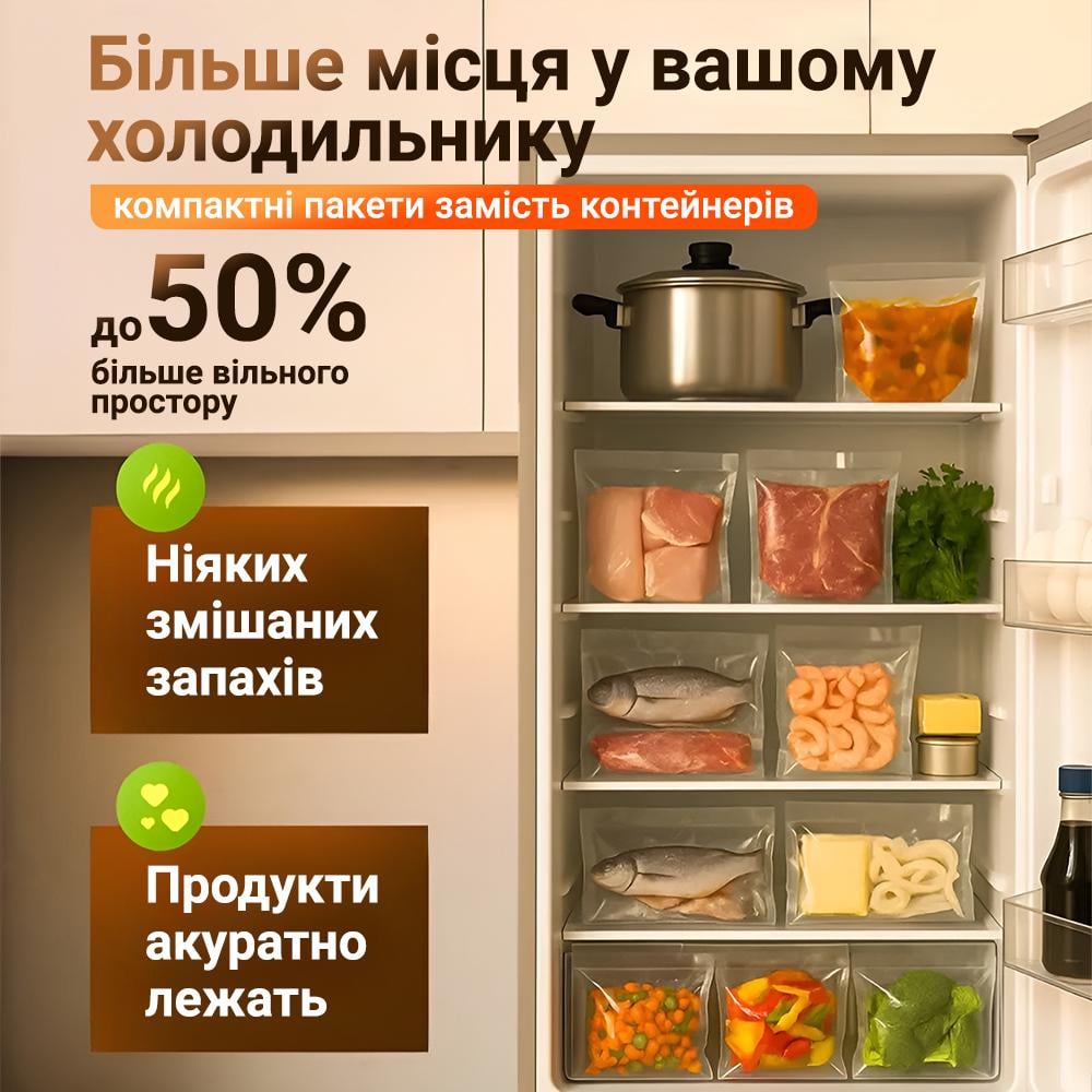 Вакуумный упаковщик Andowl Q-Z400X1 6 режимов с вакуумными пакетами 10 шт. (e35c52d2) - фото 5