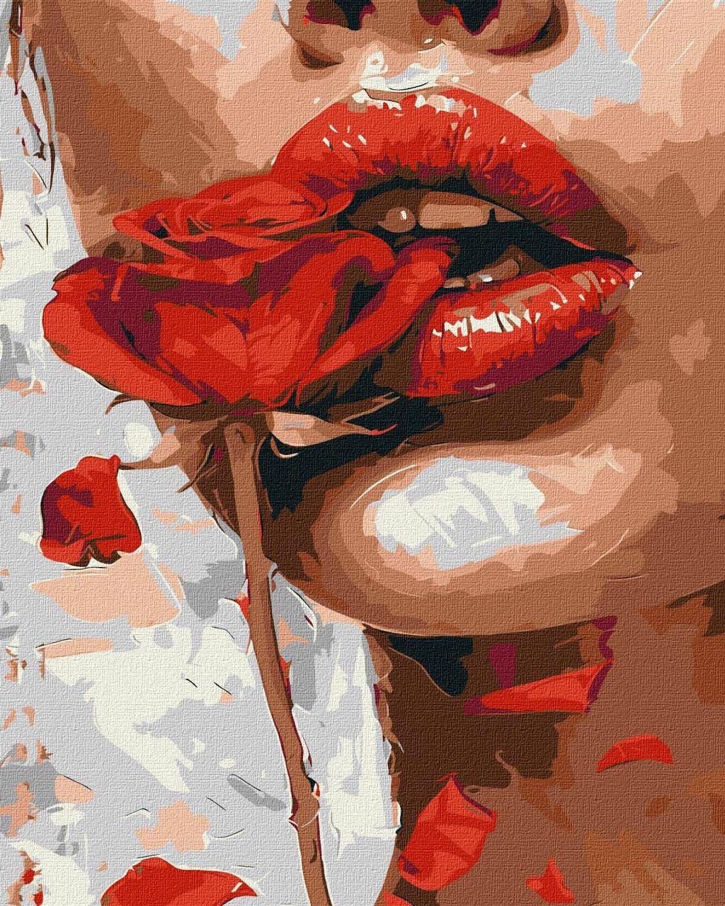 Картина по номерам Ideyka Девушка с розой 40х50 см (2824808869)