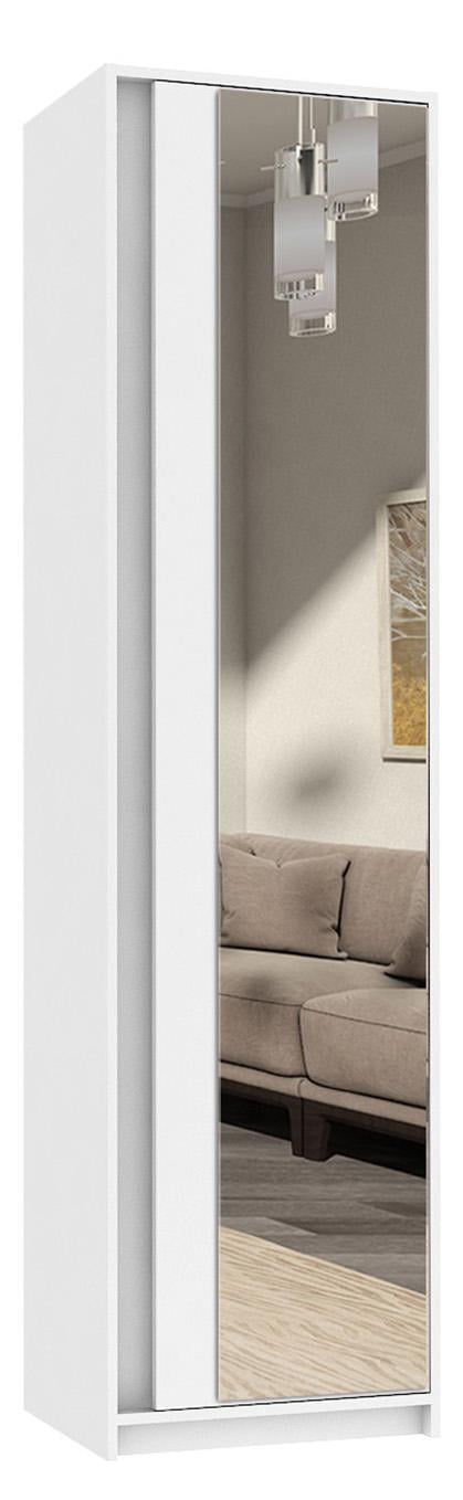 Шафа для одягу з дзеркалом Майстер Форм Брайт 520х376х2000 мм Білий (20553)