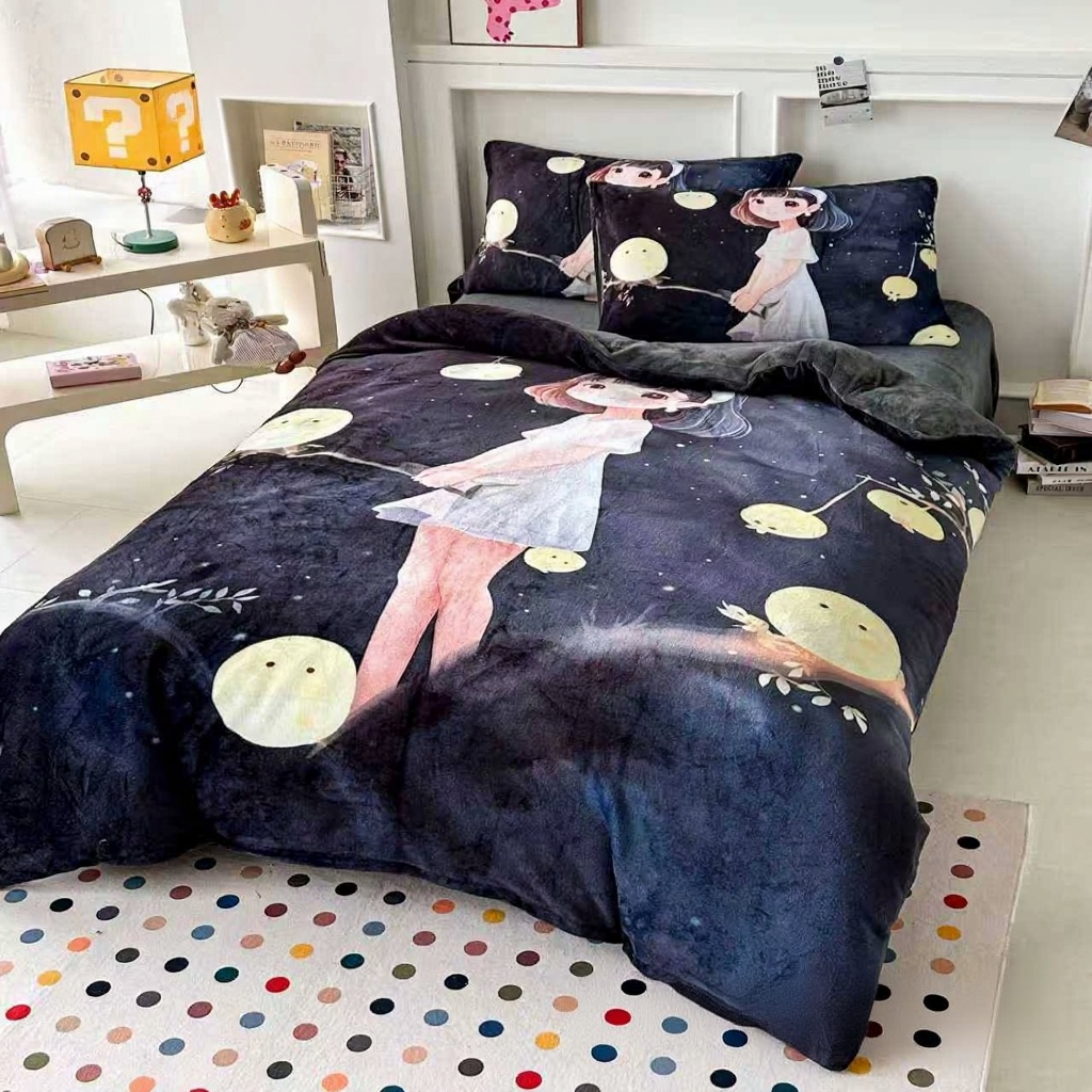 Комплект дитячої постільної білизни велюр полуторний 50x70 см Темно-синій