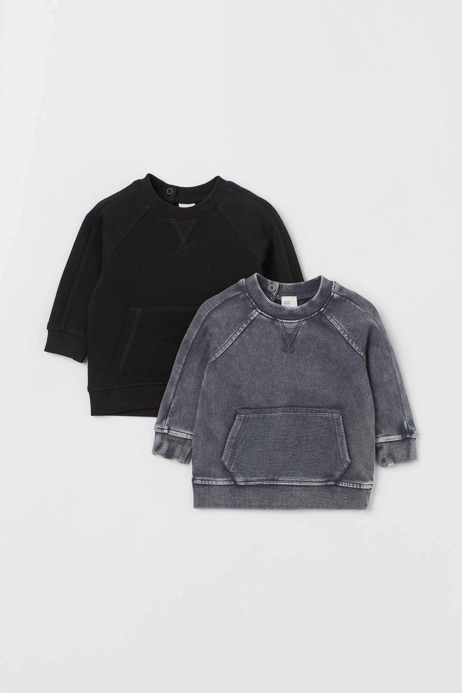 Свитшот H&M 68 см 2 шт. Черный/Серый (4069334242)