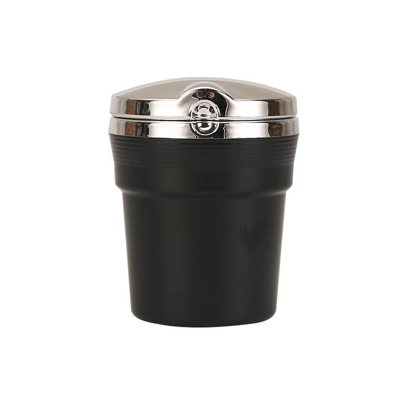 Пепельница в авто с автоматической синей LED-лампой для мусора 2в1 совместима со всеми автомобилями Черный (R9675) Пепельница в авто с автоматической синей LED-лампой для мусора 2в1 совместима со всеми автомобилями Черный (R9675)