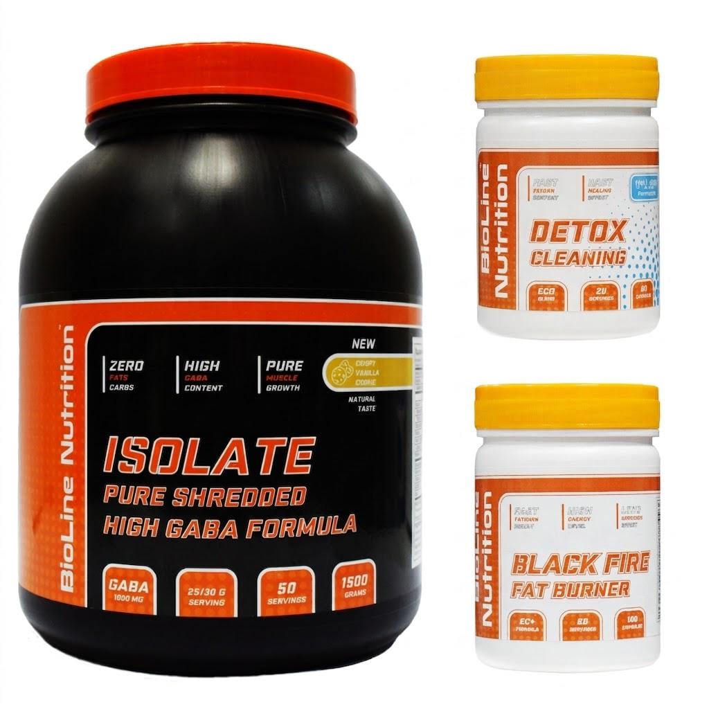 Набір BioLine Nutrition Ізолят 1,5 кг/Жироспалювач/Детокс