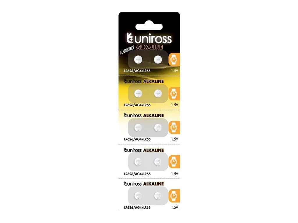 Батарейка щелочная Uniross A-G4 SP LR626 AG4 LR66 Alkaline 10 шт. (1086900)
