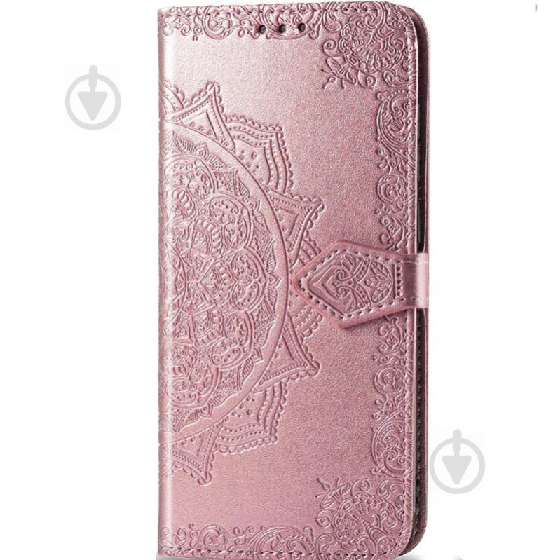 Кожаный чехол-книжка Epik Art Case с визитницей для Xiaomi Redmi Note 8 Pro Розовый (768667)