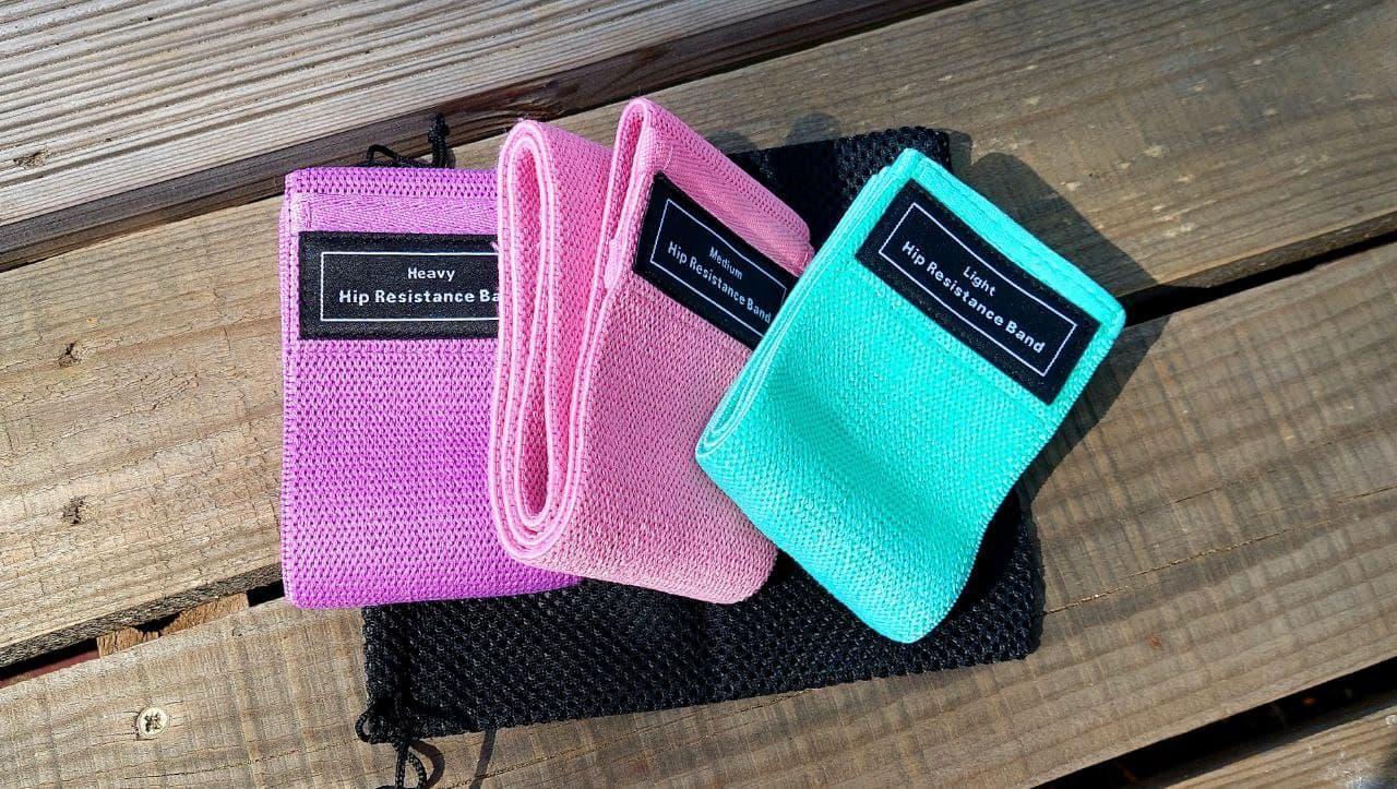 Набор тканевых резинок для фитнеса Hip Resistance Band DL161 3 шт. - фото 4