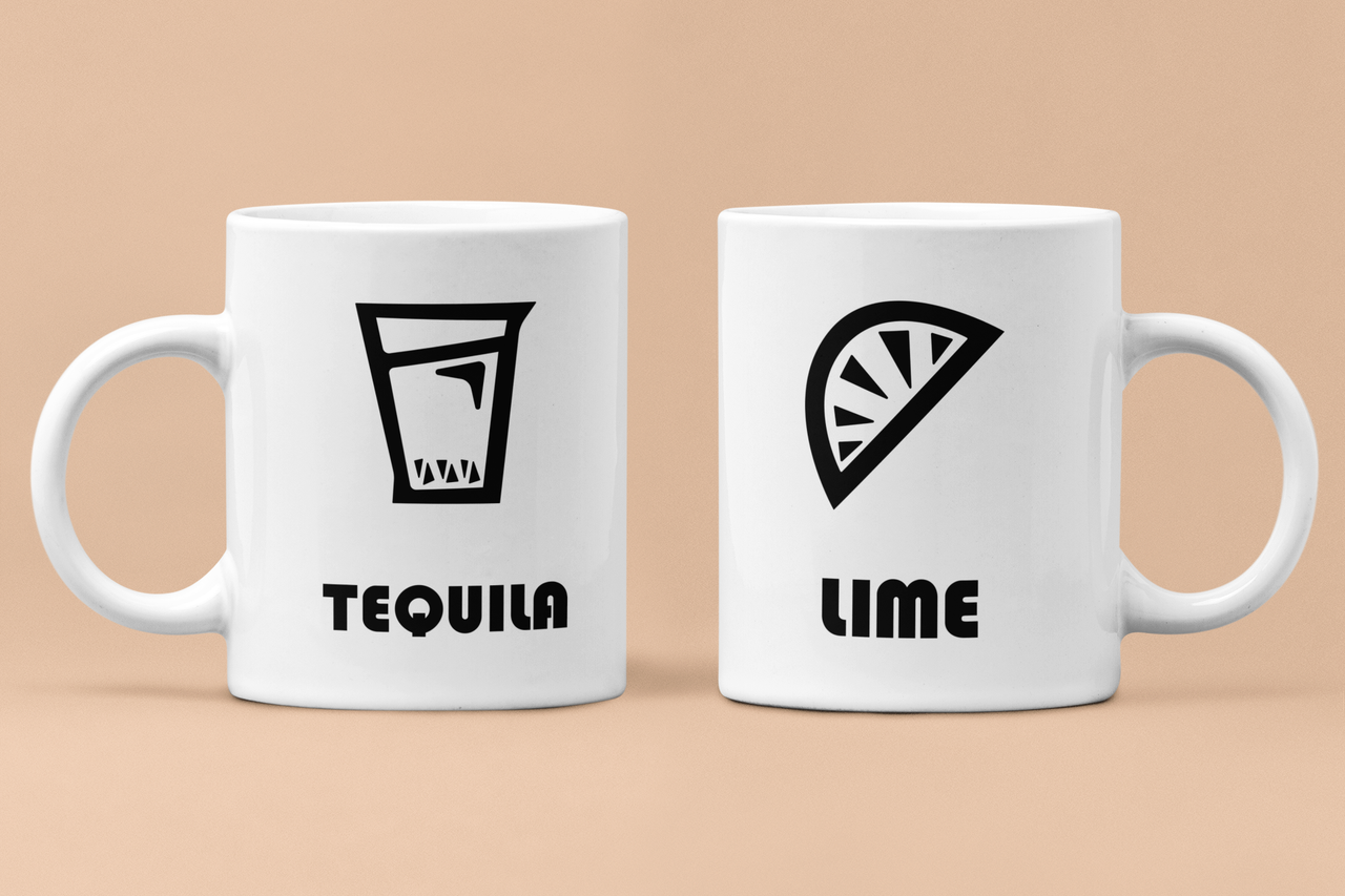 Чашки парные "Lime Tequila" для влюбленных 330 мл Белый (ВЛ26Ч)