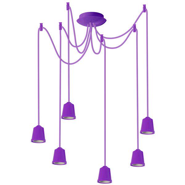 Підвісний світильник ERKA 626 стельовий 6xЕ27 2 м Фіолетовий (27550943)