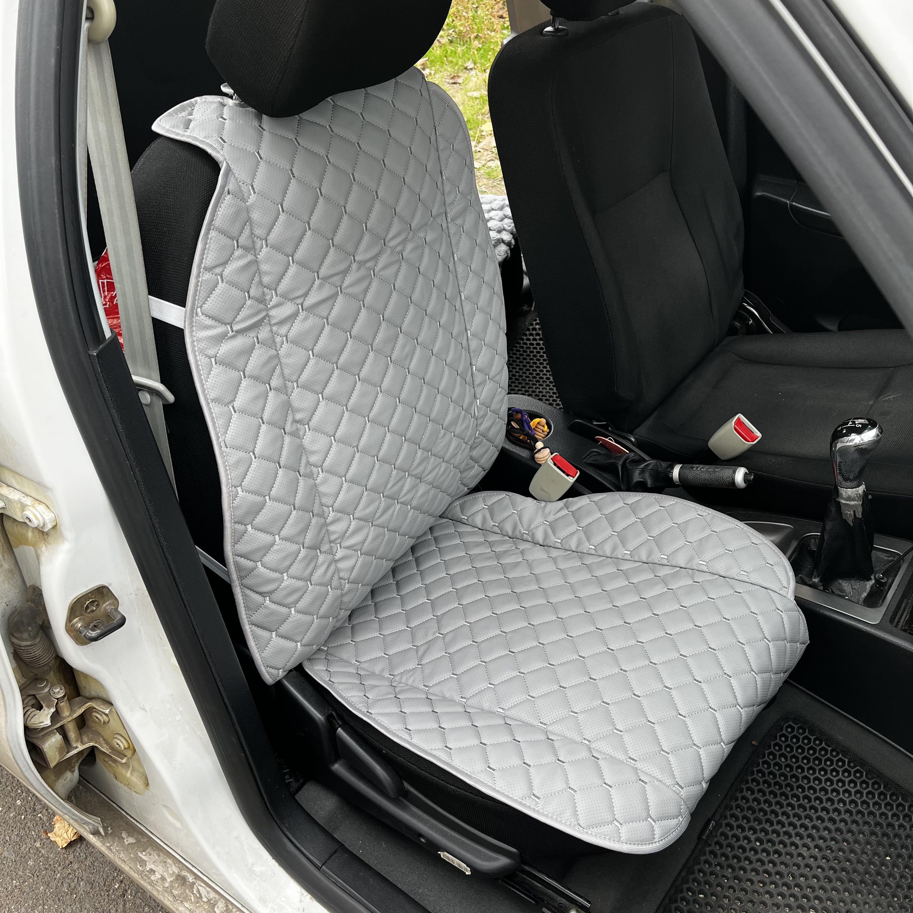 Накидка універсальна на переднє сидіння авто з екошкіри 1 шт. Світло-сірий - фото 1 Накидка універсальна на переднє сидіння авто з екошкіри 1 шт. Світло-сірий - фото 1