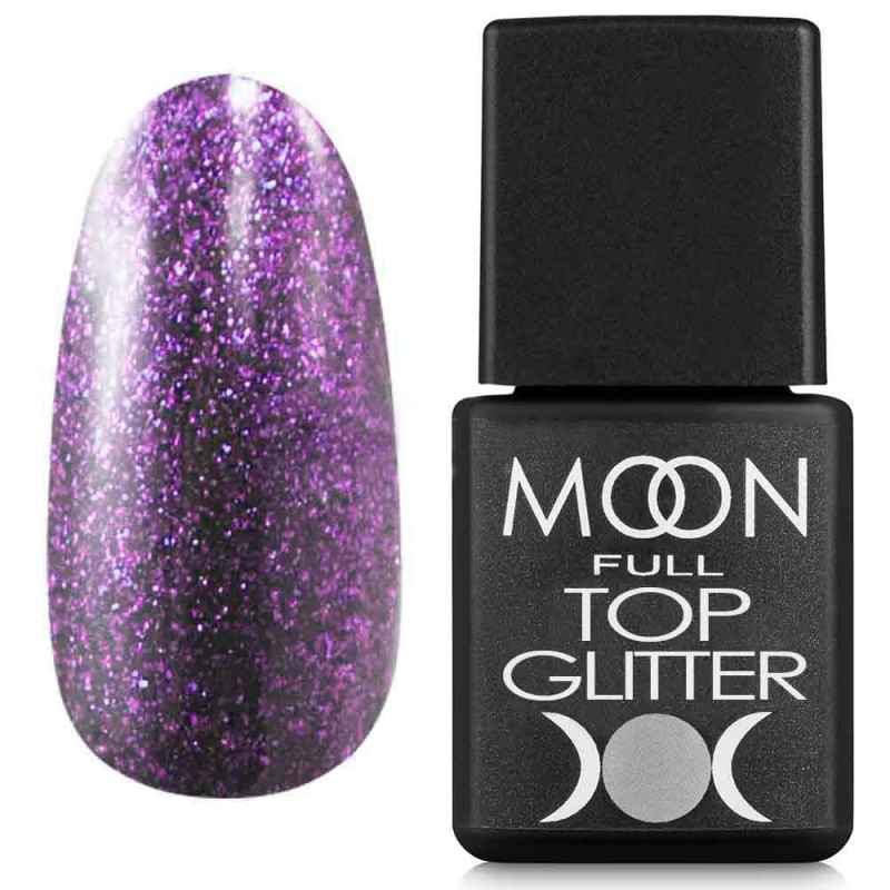 Топ для гель-лака Moon Full Top Glitter Violet №05 без липкого слоя 8 мл