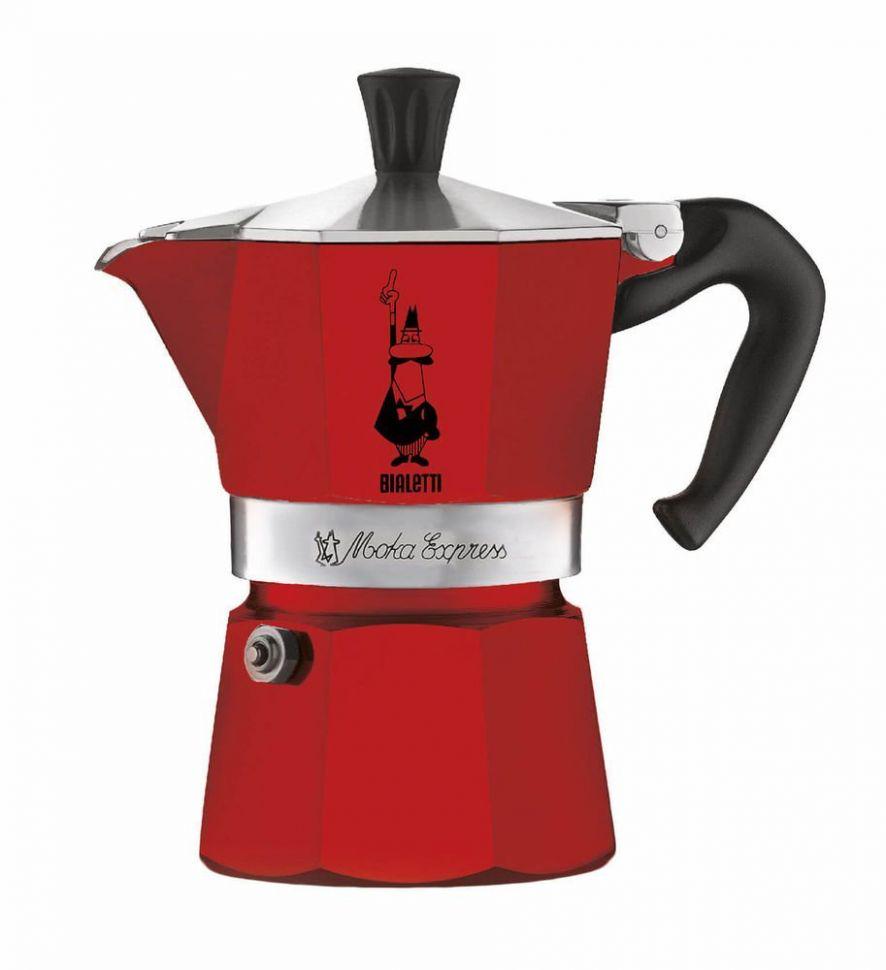 Кавоварка гейзерна Bialetti Moka E Color алюмінієва 270 мл Червоний (0004943) - фото 1