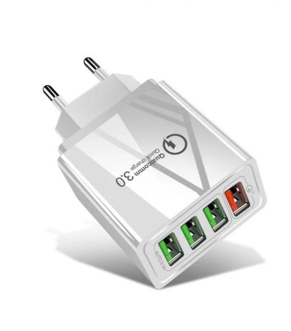 Зарядний пристрій QC 3.0 4 USB-порти Білий
