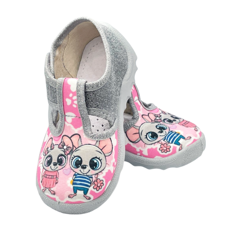 Тапочки для дівчаток Waldi 278-173/26 на липучках р. 26 Сірий - фото 2