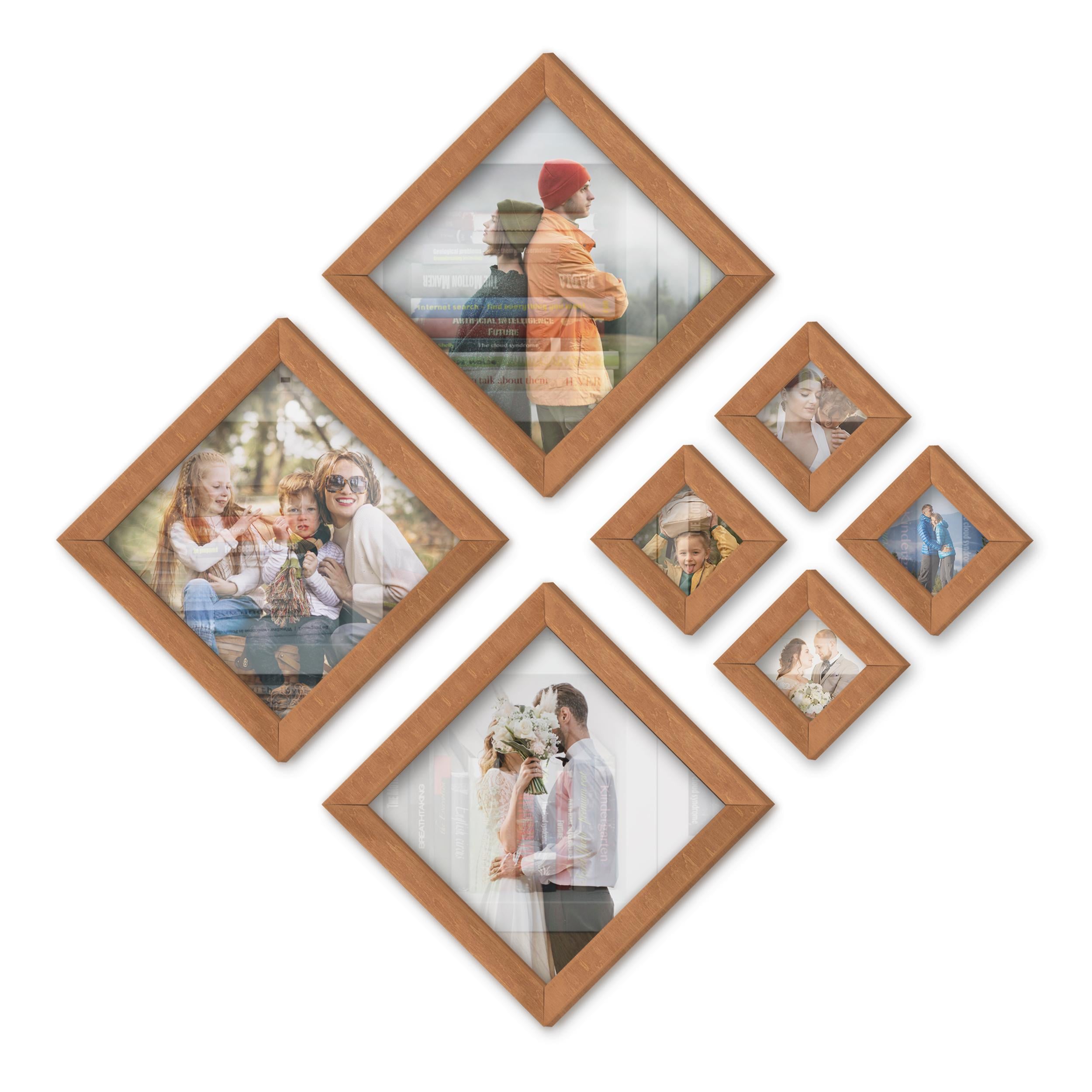 Набор фоторамок настенных The Frame Depot 7 шт. Светло-коричневый (diamond_set_pine)