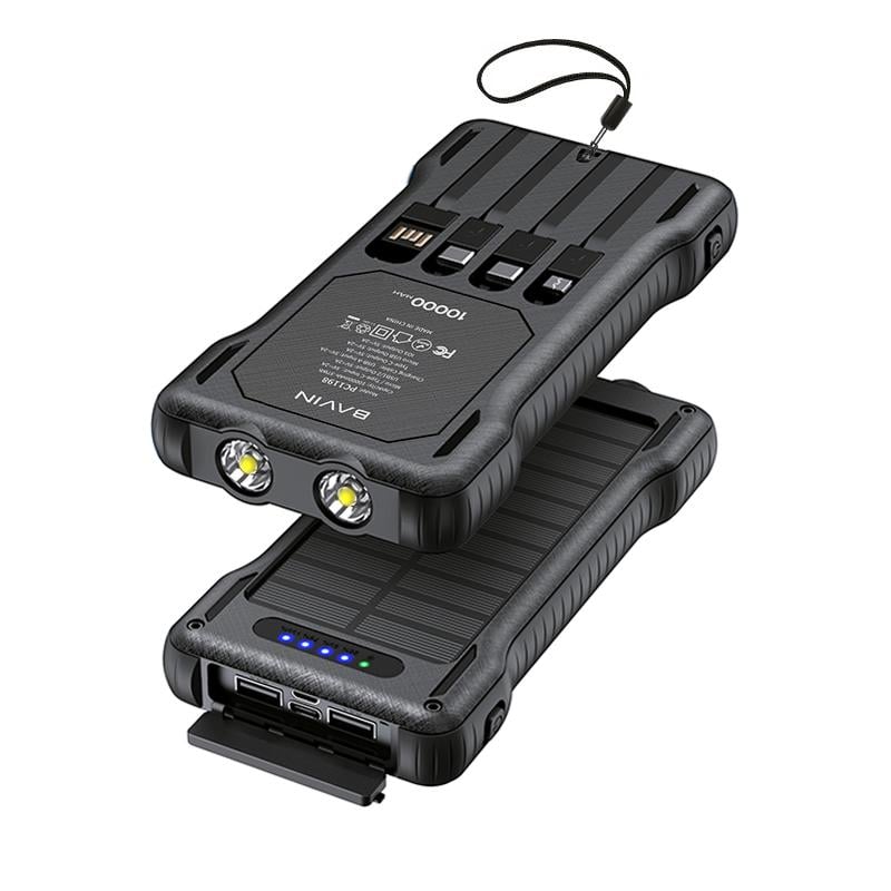 Повербанк BAVIN PC1198 SOLAR Led Lights 10000 mAh Black (Y-PC1198 BK) - фото 9