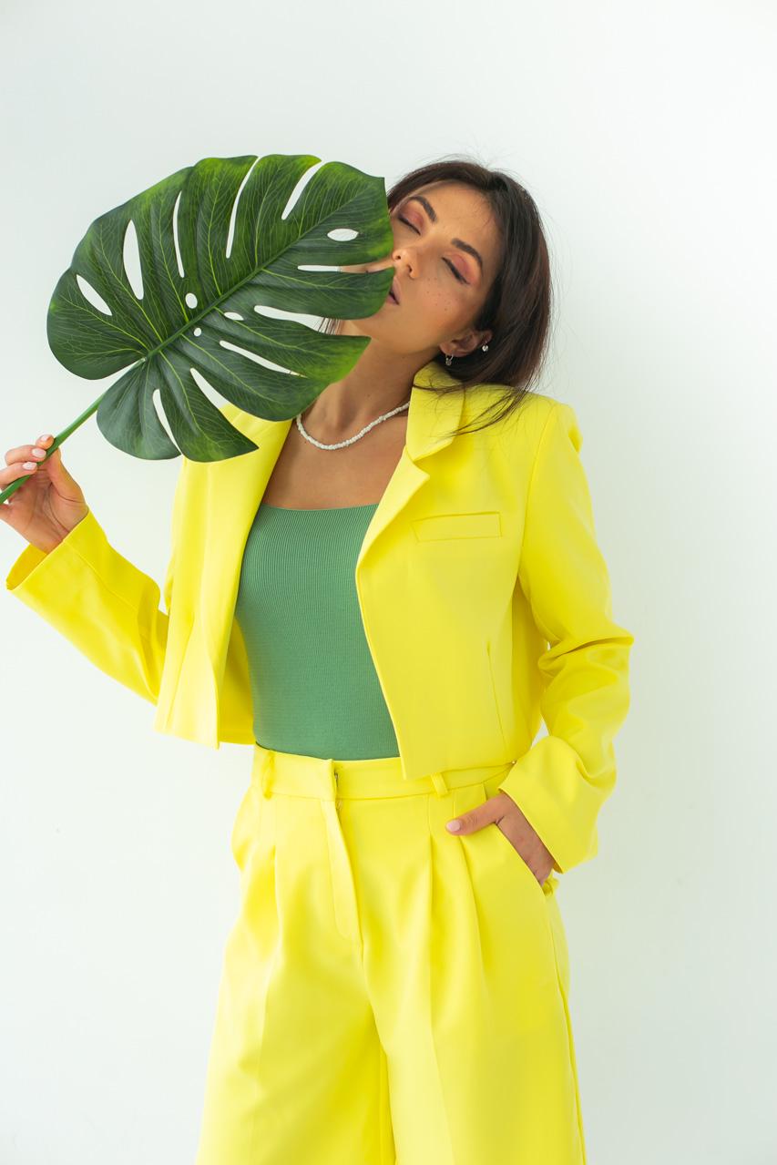 Жакет укороченного фасона QU STYLE XS/S Желтый (9528197) - фото 5 Жакет укороченного фасона QU STYLE XS/S Желтый (9528197) - фото 5