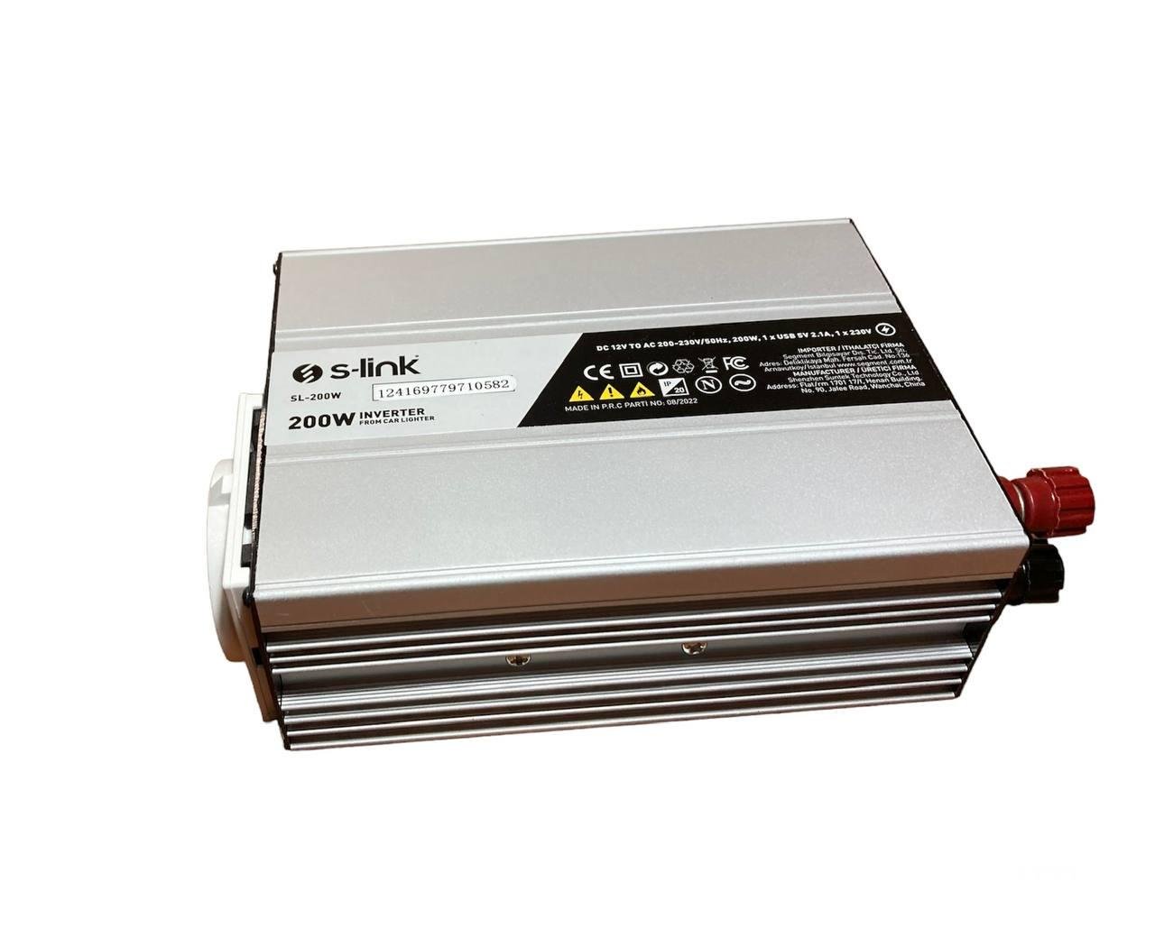 Перетворювач напруги S-LINK 12-220 V 200 W (4246246246)