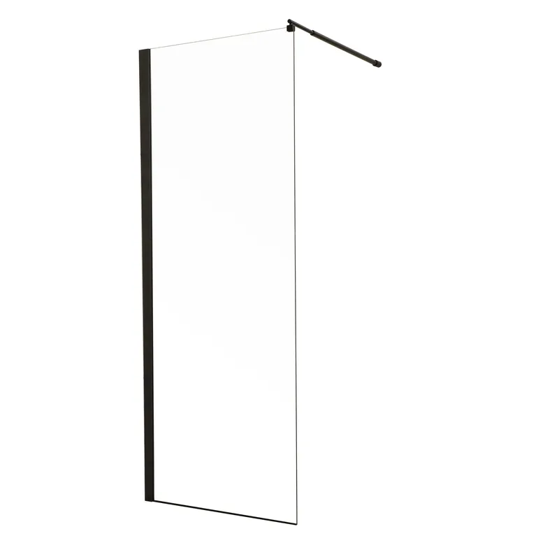 Душевая перегородка MIXXUS Premium FLAT SP02-80x200-TR Walk-In прозрачное стекло 8 мм Black (MI6854)