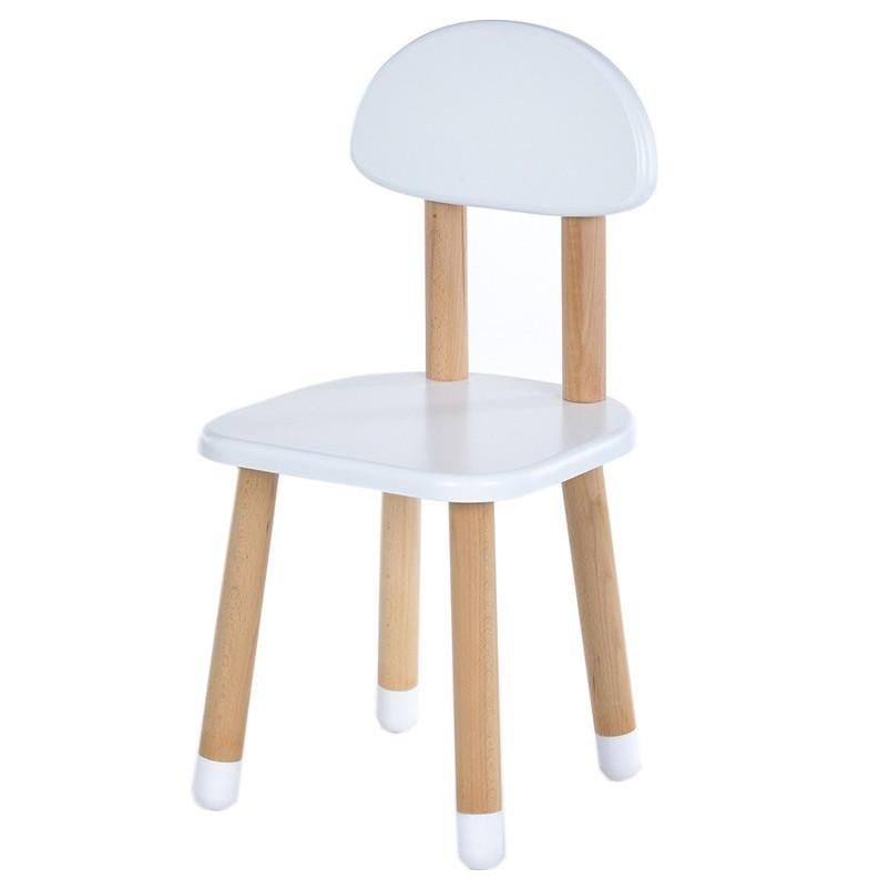 Детский стульчик со спинкой Bambi комбинированный 29,5х30х60 см Белый (KL-154-R-23)