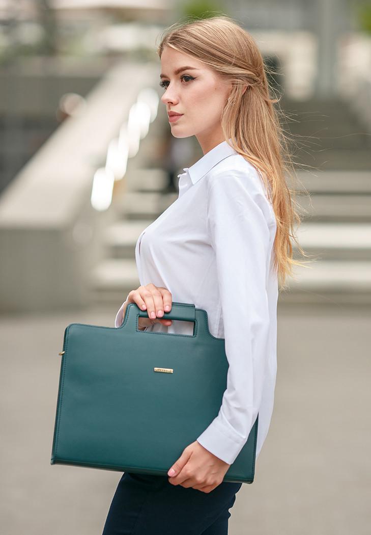 Женская сумка кожаная для ноутбука и документов Зеленый (A-026700) Женская сумка кожаная для ноутбука и документов Зеленый (A-026700)