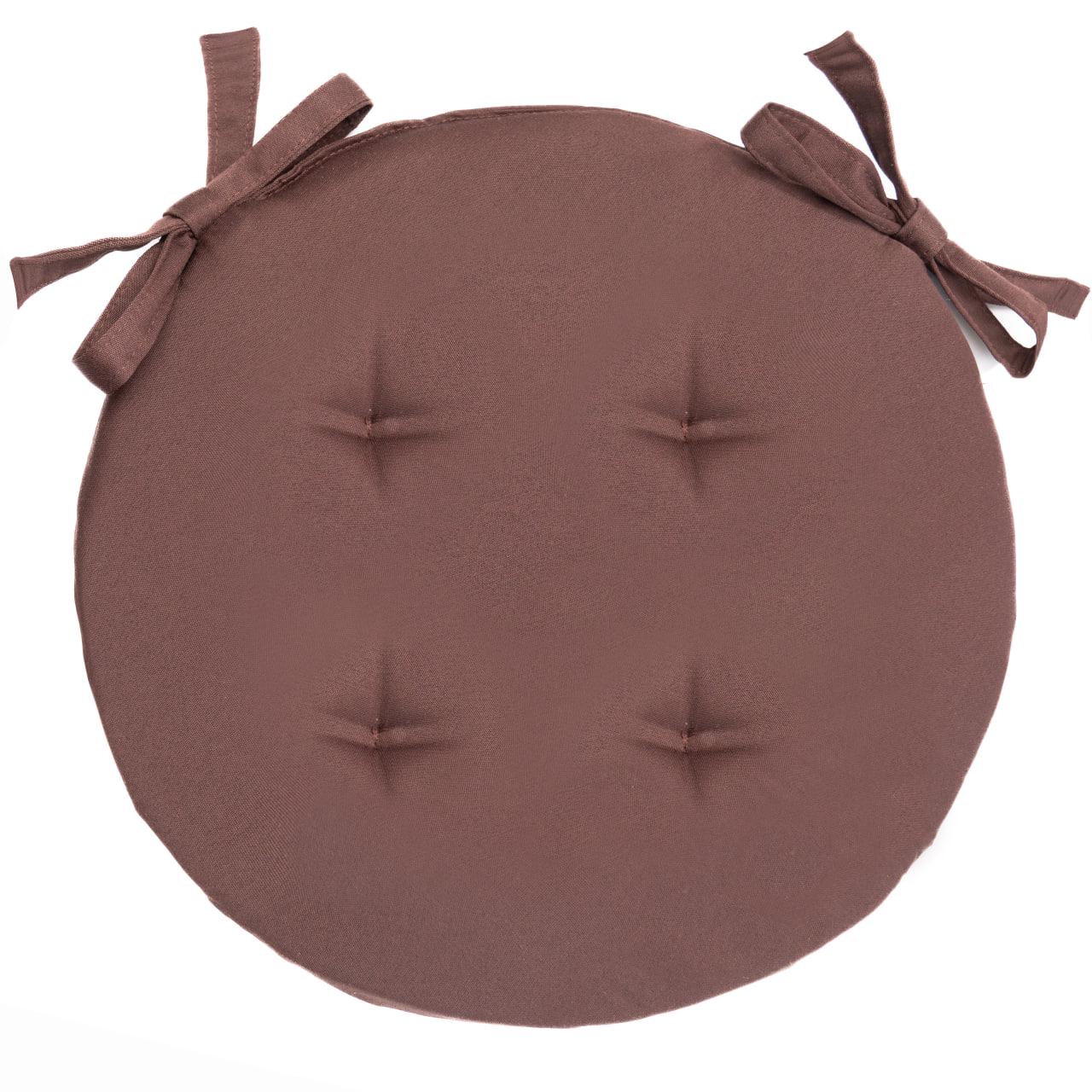 Подушка для стула/кресла/табурета Ø 35х2 см Коричневый (1797652769)