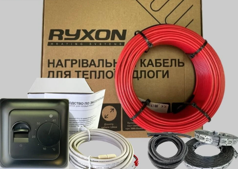 Тепла підлога RYXON HC20 1,0-1,3 м2 200 Вт з механічним терморегулятором Чорний (51398)