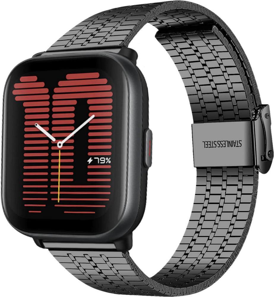 Браслет металлический Counic для Amazfit Active Black (38397-2B)