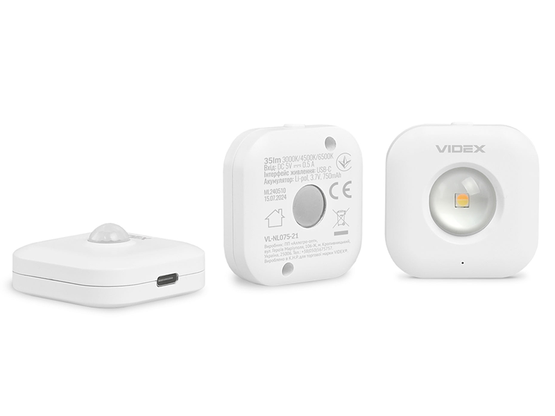 Набір світлодіодних світильників акумуляторних Videx VL-NL075-21 з датчиком руху (8802) - фото 6 Набір світлодіодних світильників акумуляторних Videx VL-NL075-21 з датчиком руху (8802) - фото 6