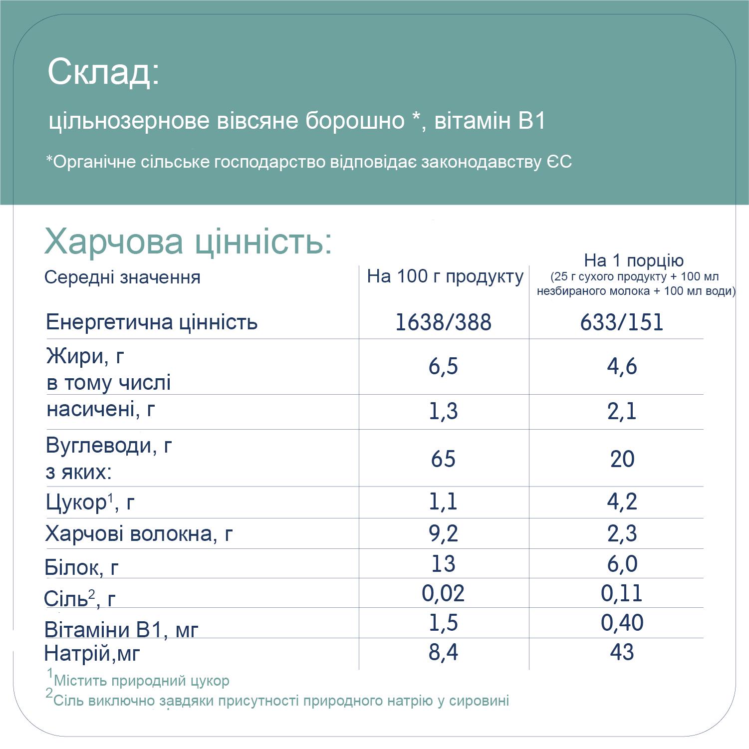 Каша безмолочна Fleur Alpine Organic OAT вівсяна для дітей з 5 місяців
(4779050670131) - фото 6