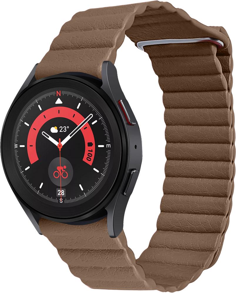 Ремінець шкіряний Genis для Galaxy Watch 5 Pro Brown (29200-30)