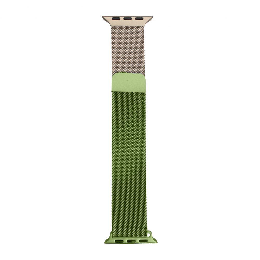 Ремешок для Apple Watch 38-40 mm Milanese Loop Green-Gold (29caa1-14677)