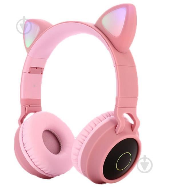 Наушники беспроводные LED с кошачьими ушками Fingertime BT028C Pink (JBT028CPink)