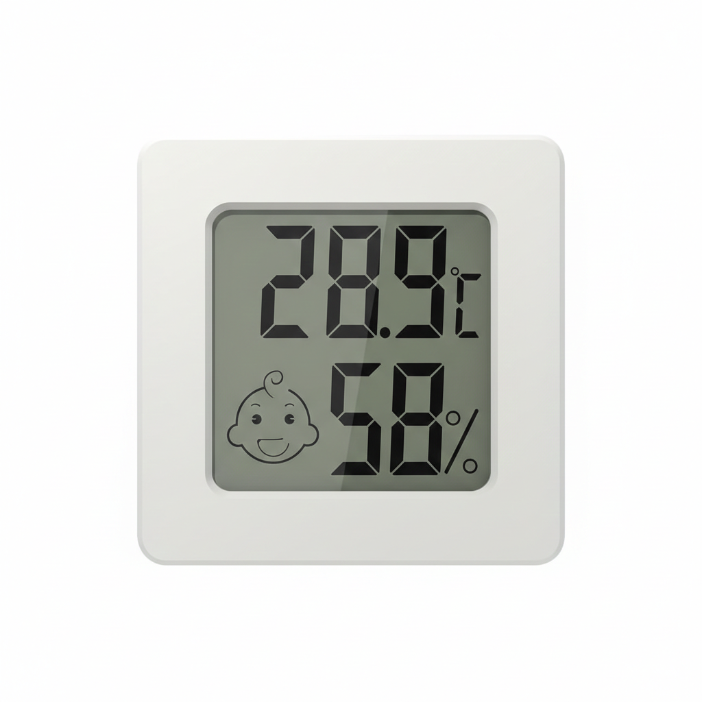 Термометр комнатный мини со смайликом с LCD-дисплеем Белый (8/773)