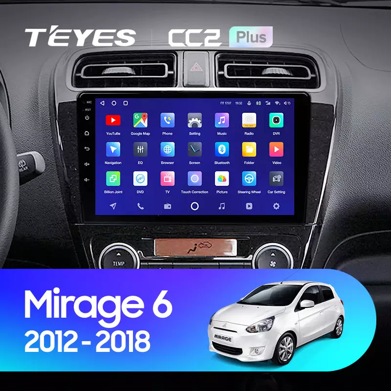 Автомагнитола штатная Teyes CC2 Plus для Mitsubishi Mirage 6 2012-2018 Android CC2 PLUS 6+128G Wi-Fi+4G (1649177357) - фото 3