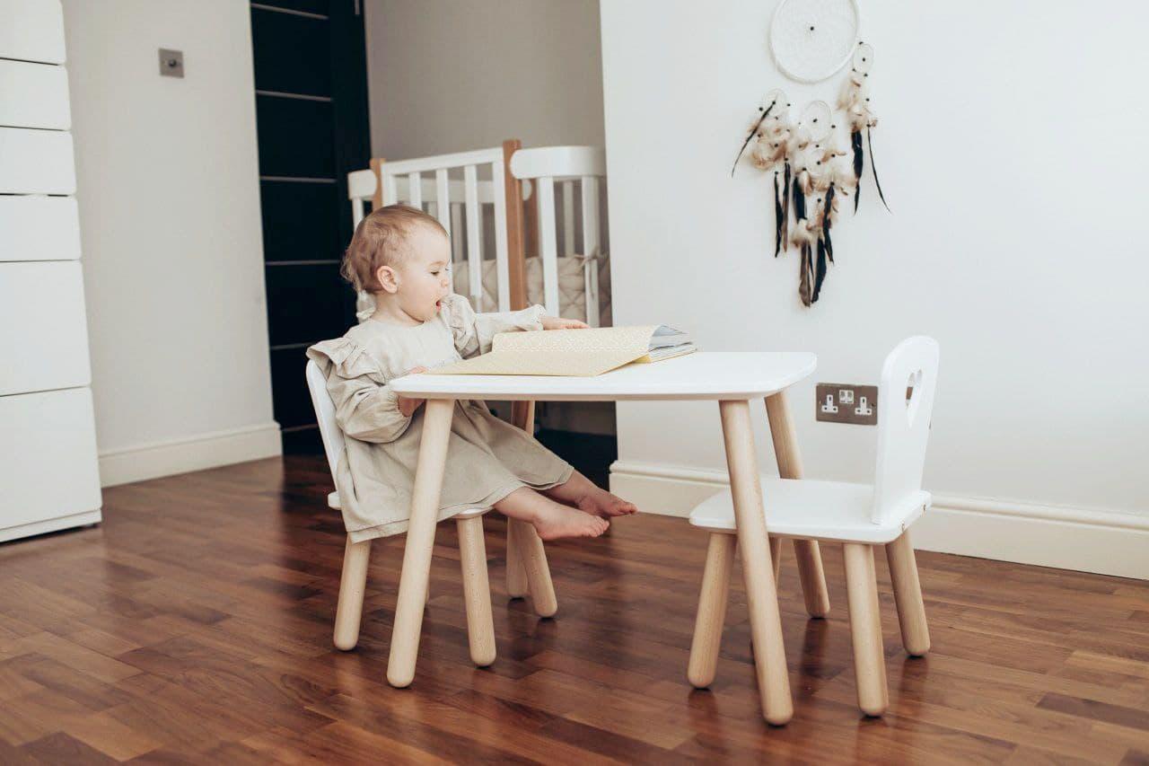 Столик и 2 стульчика Tatoy Heart для детей 4-7 лет Белый (ffeeefd5) - фото 3 Столик и 2 стульчика Tatoy Heart для детей 4-7 лет Белый (ffeeefd5) - фото 3