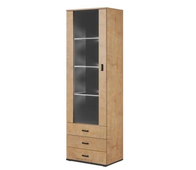 Витрина для кабинета Cama Soho S1 из ламинированного ДСП/стекла без подсветки 600х410х1920 мм Серый (21237) Витрина для кабинета Cama Soho S1 из ламинированного ДСП/стекла без подсветки 600х410х1920 мм Серый (21237)