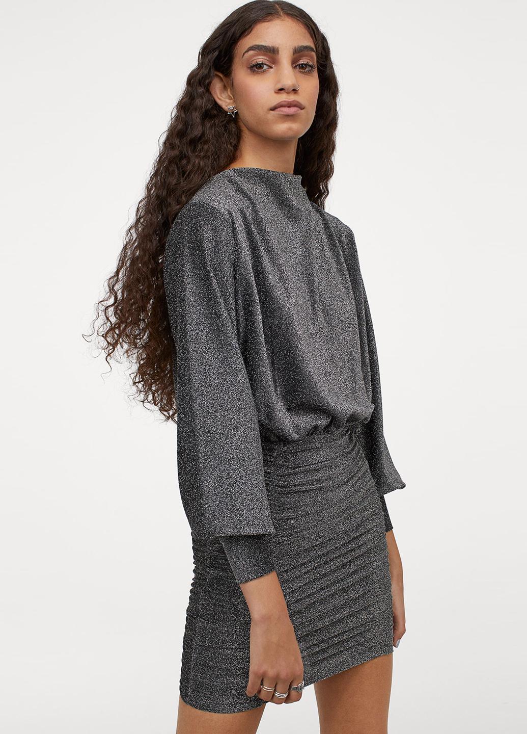 Платье H&M XS Темно-серый (9549492b45)