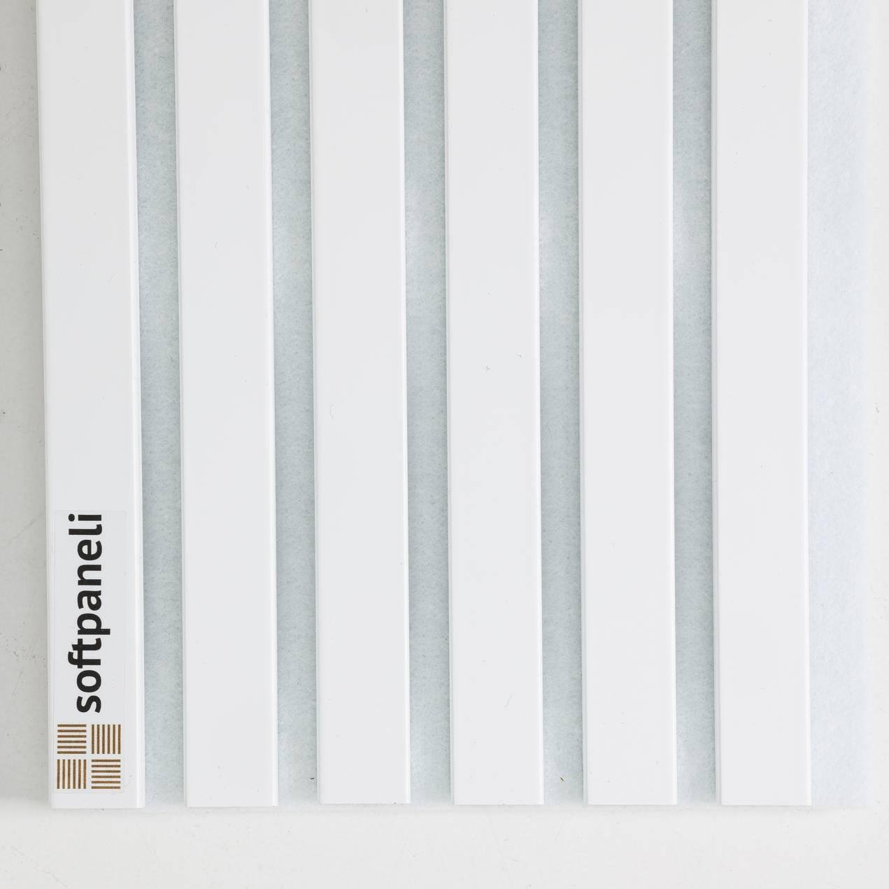 Панель стеновая 3D softpaneli реечная акустическая 2800х295х17 мм Белый - фото 2