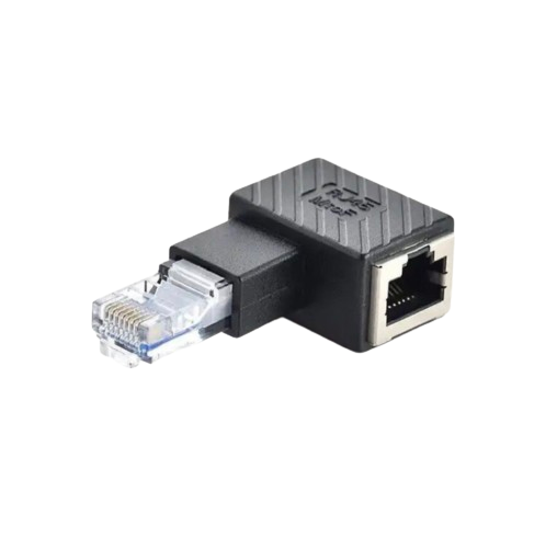 Переходник RJ45 MtoF LAN 90° левый Черный (398793636)