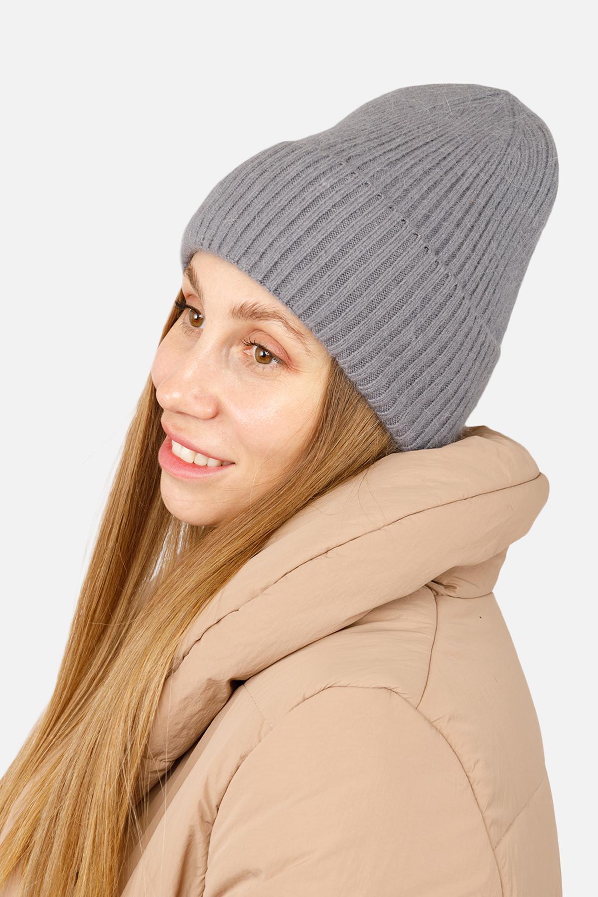 Шапка женская с отворотом 56-58 см Графитовый (ЦБ-00263300)