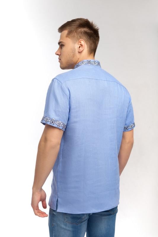 Вышиванка мужская р. 50 Голубой (302) - фото 2