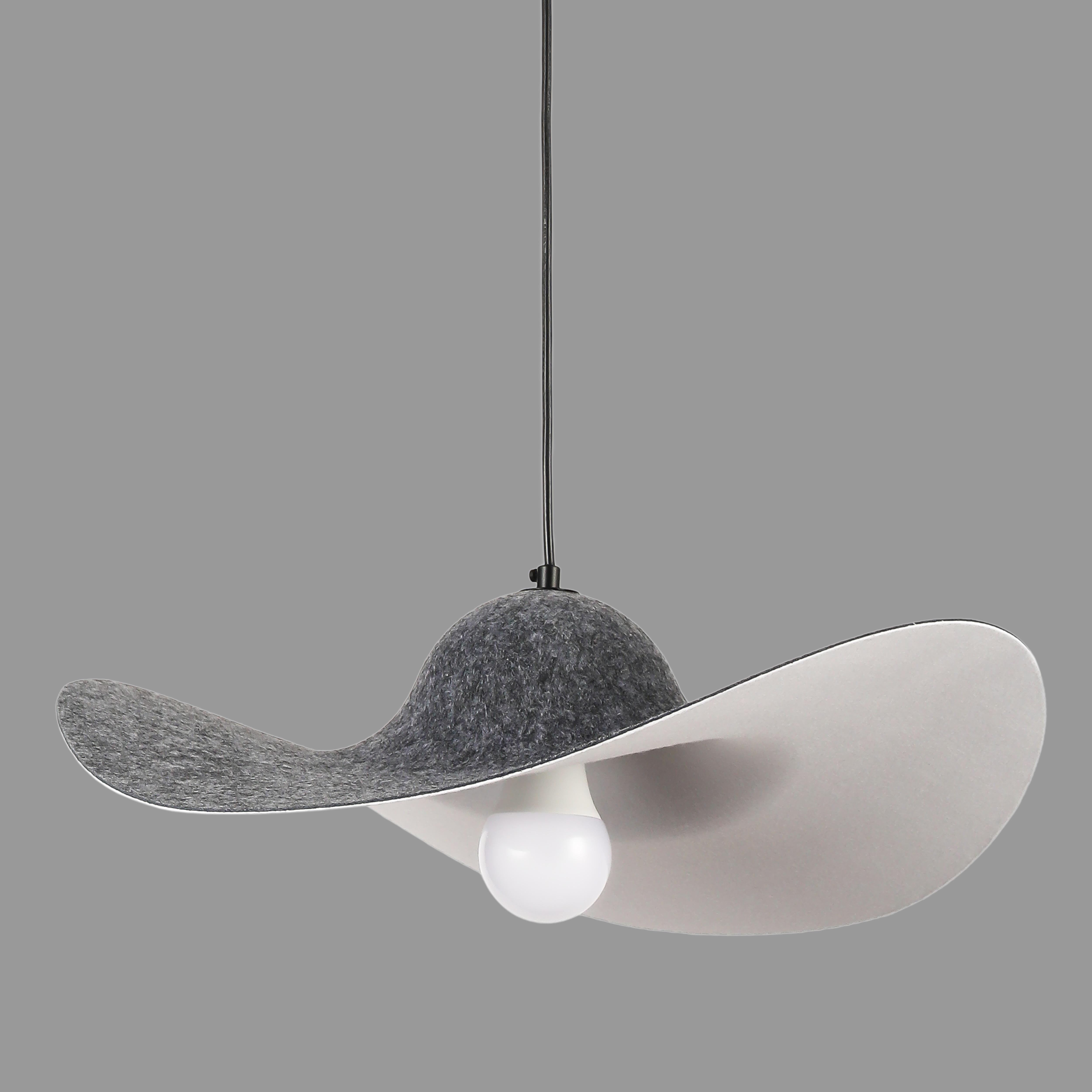 Підвіс-люстра дизайнерський Капелюх із фетра 50 см Графітовий (805-1892-1)