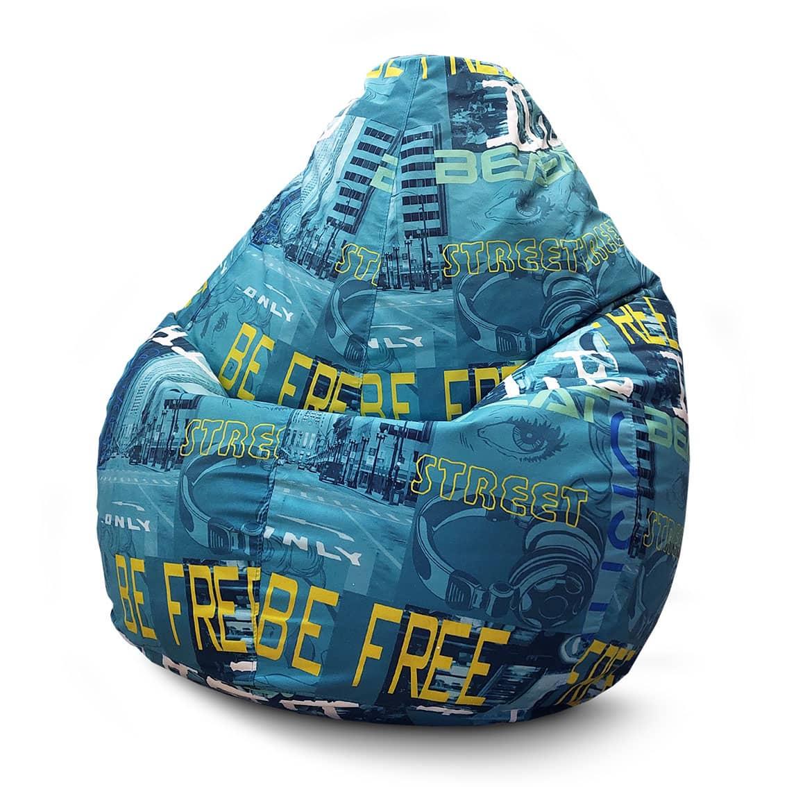 Кресло мешок iPuff Music Azure Флок XXL 90х125 см Кресло мешок iPuff Music Azure Флок XXL 90х125 см