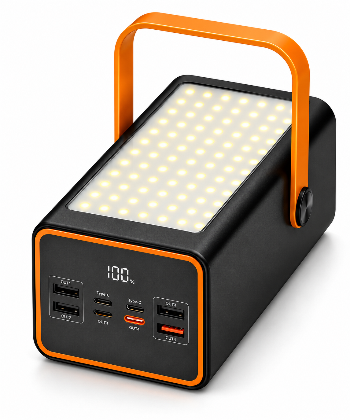 Повербанк Power Bank 100000 mAh 22,5W Fast Charge PD QC 3.0 с дисплеем USB и Type-C Черный