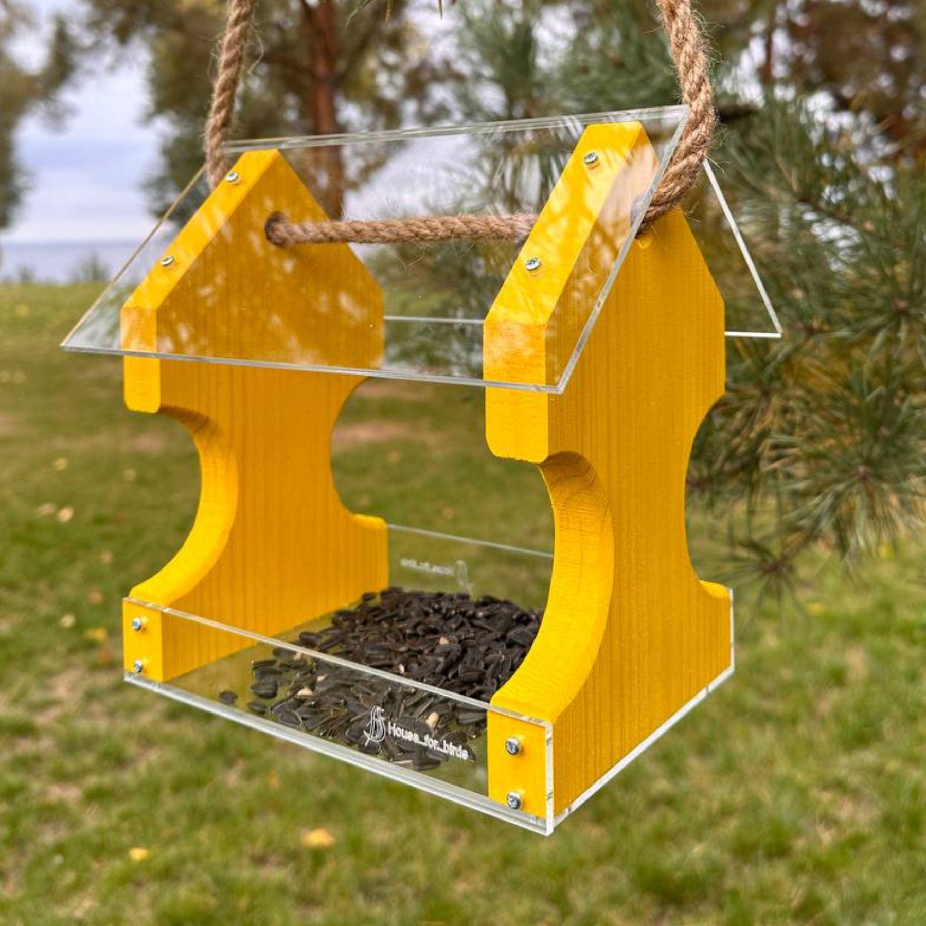 Кормушка для птиц подвесная House for birds Фламинго Желтый