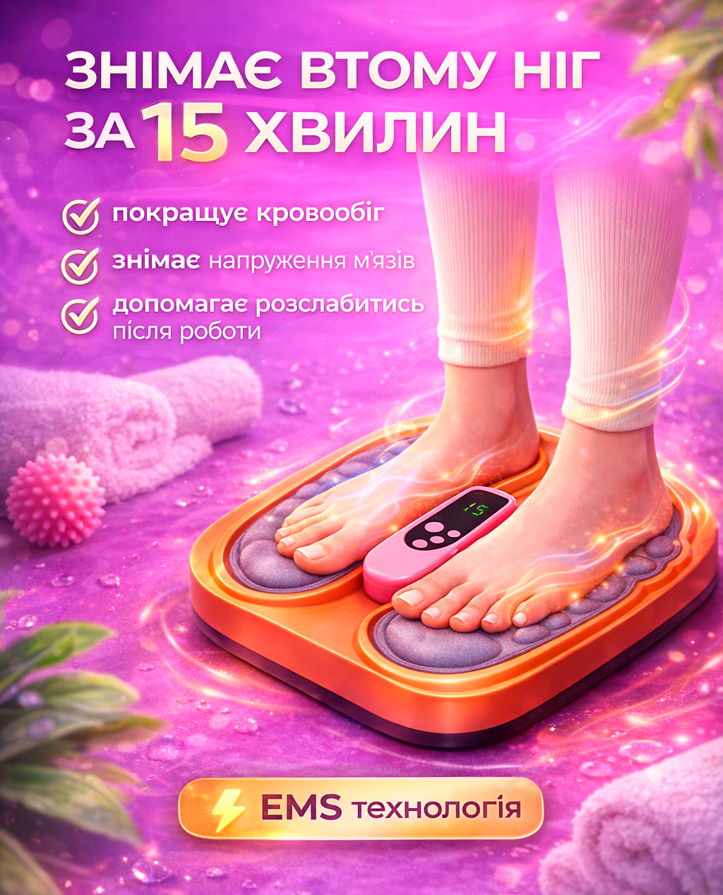 ᐉ Масажер для ступнів ніг BRS EMS мікрострумовий електричний