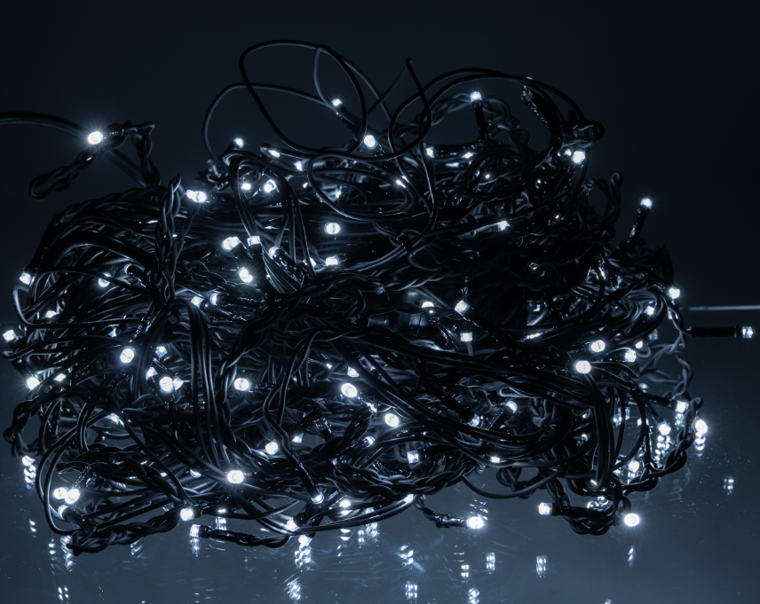 Гирлянда бахрома уличная 335 LED 20 м от сети черная нить Белый - фото 3 Гирлянда бахрома уличная 335 LED 20 м от сети черная нить Белый - фото 3