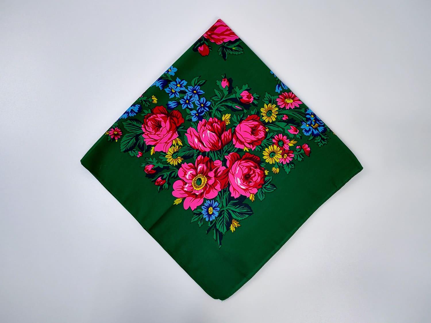 Платок Легкая классика 80x80 см Зеленый (29823683)