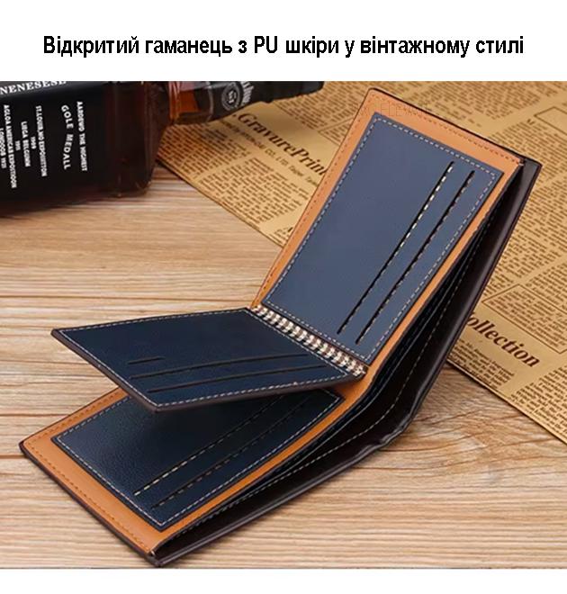 Кошелек мужской Fuerdanni для денег и карт винтажный стиль PU кожа Черный - фото 5 Кошелек мужской Fuerdanni для денег и карт винтажный стиль PU кожа Черный - фото 5