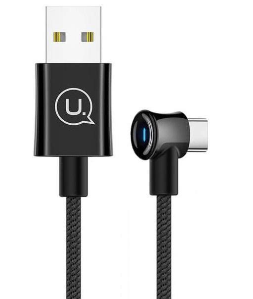 Кабель Usams Type-C Right-angle Smart Power Off US-SJ341 U13 1,2 м 2A Black
